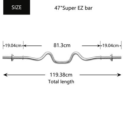 47" Curl Bar mit Standard Super SZ Curl Bar mit Spinlock Kragen