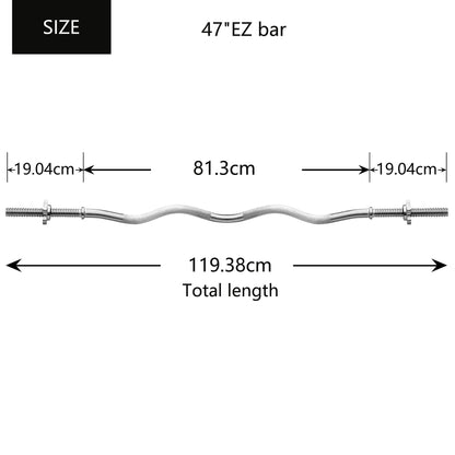 Curl Bar C147" Standard EZ Curl Bar mit Spinlock Kragen für 1200mm