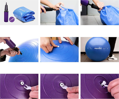 Yoga-Ball mit Pumpe, Yoga-Pose-Diagramm. 55/65/75CM